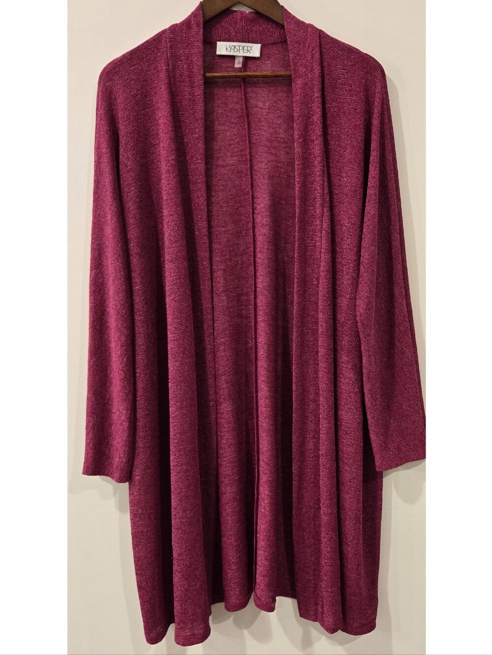 Kasper Lightweight Duster Cardigan Sz XL 16 Open Business casual